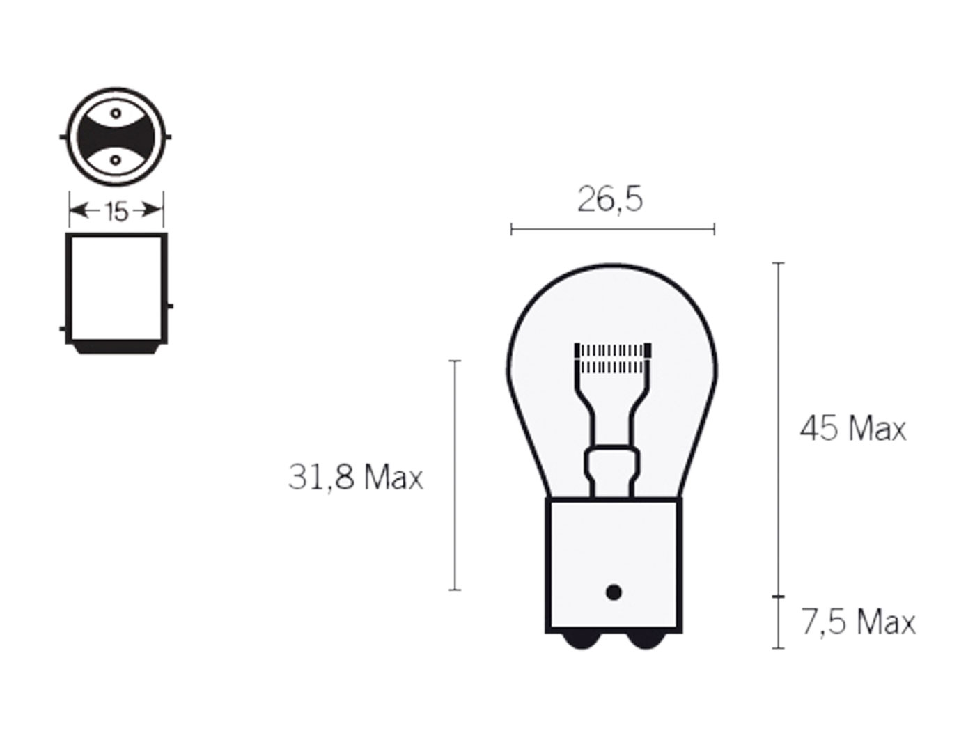 2 x BlueVision P21/5W Glühbirnen – BAY15D-Fassungen – Halogenlampen ohne  Fehlermeldung - France-Xenon